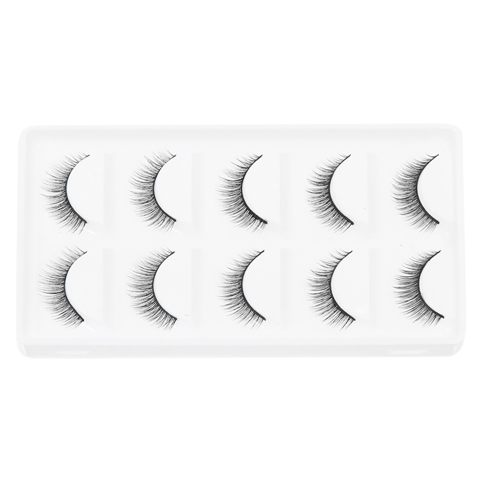 Artibetter Black 5Pairs Full Volume False Eyelashes Fiber For Daily And Stage Use