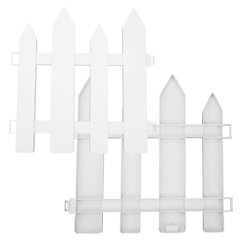 2Pcs White Plastic Garden Fence Portable Decorative Lawn Borders 3062267870519