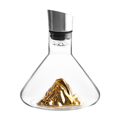 1Pc Golden Crystal Wine Decanter Handheld Elegant Fast Wine Container