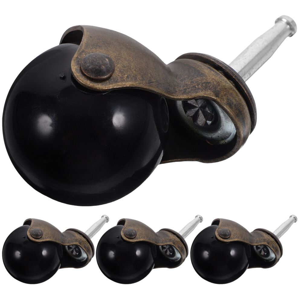 4Pcs Smooth Rolling Chair Casters Black 360 Swivel Furniture Wheels 3054106020957