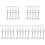 25Pcs Stainless Steel Double Roast Hooks Silver for Meat Poultry Bbq 4