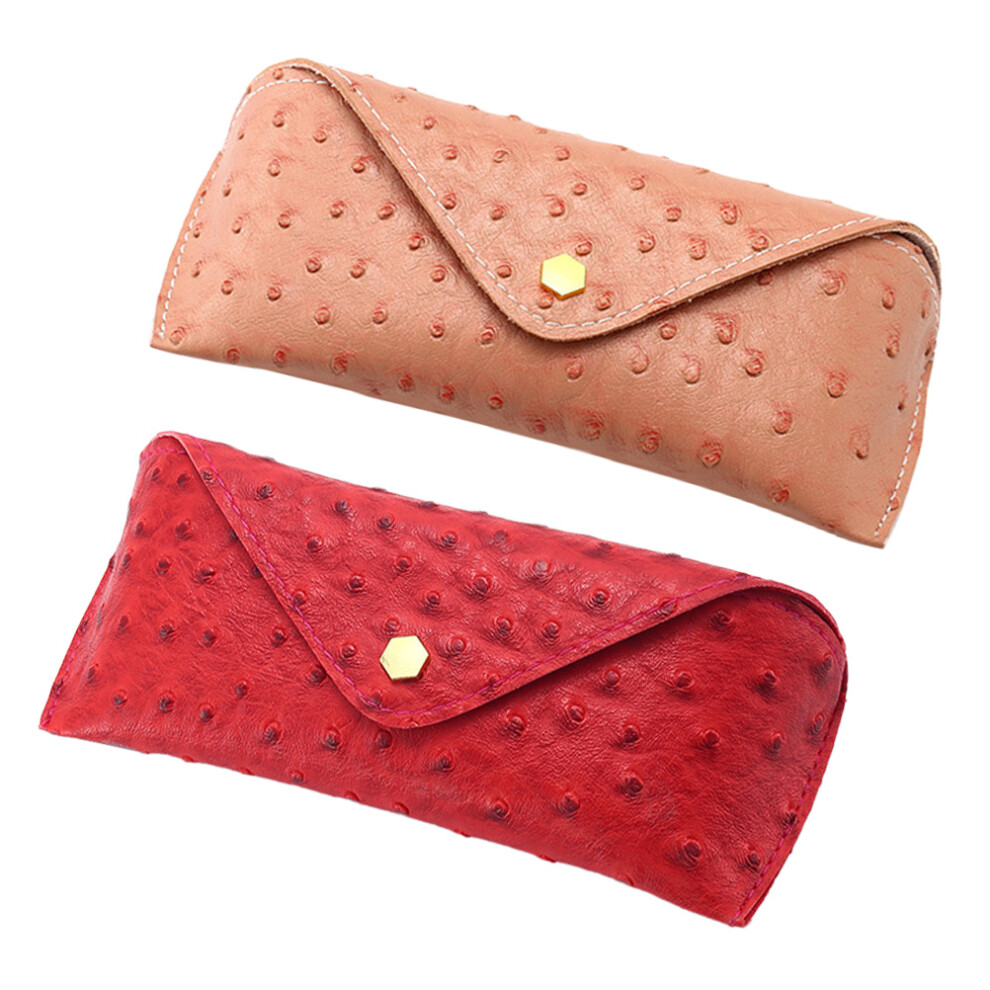 Iplusmile Pu Glasses Case Assorted Color Stylish Scratch-Resistant 2Pcs