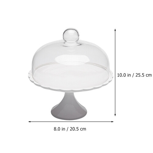 1Pc Durable Ceramic Glass Food Cover Multipurpose Cake Display Tray 1