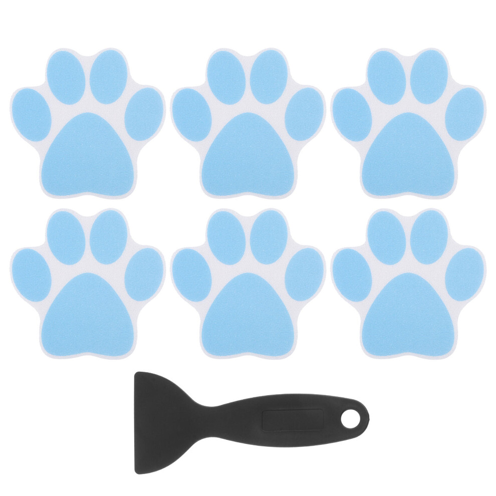 6Pcs Waterproof Paw Print Removable Non Slip Bath Safety Decals Blue Ohphcall