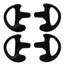 2Pairs Silicone Ear Mold for Two Way Radio Soft Black Comfortable Fit
