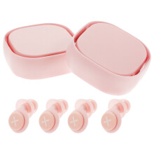 2Sets Pink Silicone Earplugs Noise Reduction for Travel