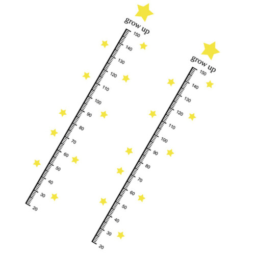 8 Sheets Self-Adhesive Height Sticker Wall Decal Star Design Kids
