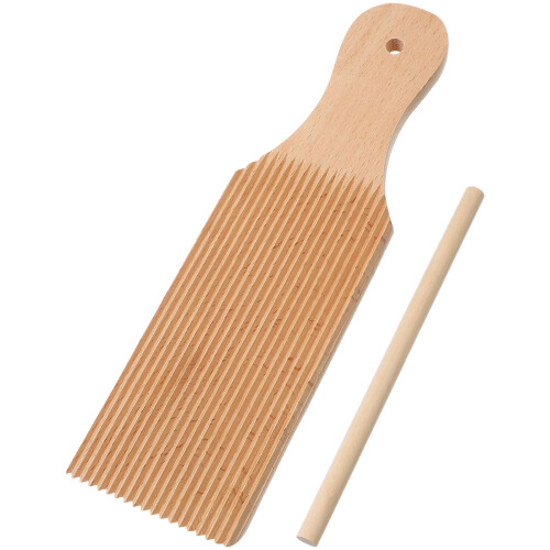One Set Wooden Gnocchi Board And Rolling Pin For Kitchen Use