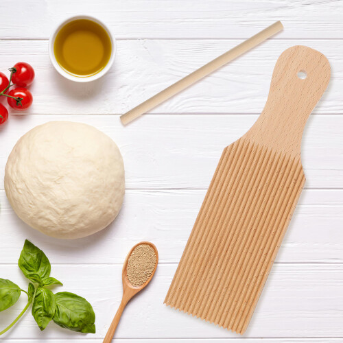 One Set Wooden Gnocchi Board And Rolling Pin For Kitchen Use 2