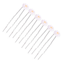 16 Pcs Daisy Hairpins Yellow Flower Fork Elegant Bride