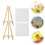 2Sets Delicate White Mini Canvas and Triangle Easel for DIY Art 4