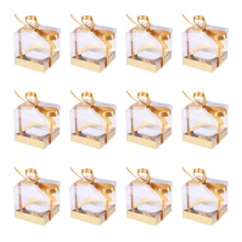 12 Pcs Cake Containers Lids Cardboard Cake Boxes Portable Cake Box Mini Cake Box Bakery Takeout Case Christmas Day Candy Box
