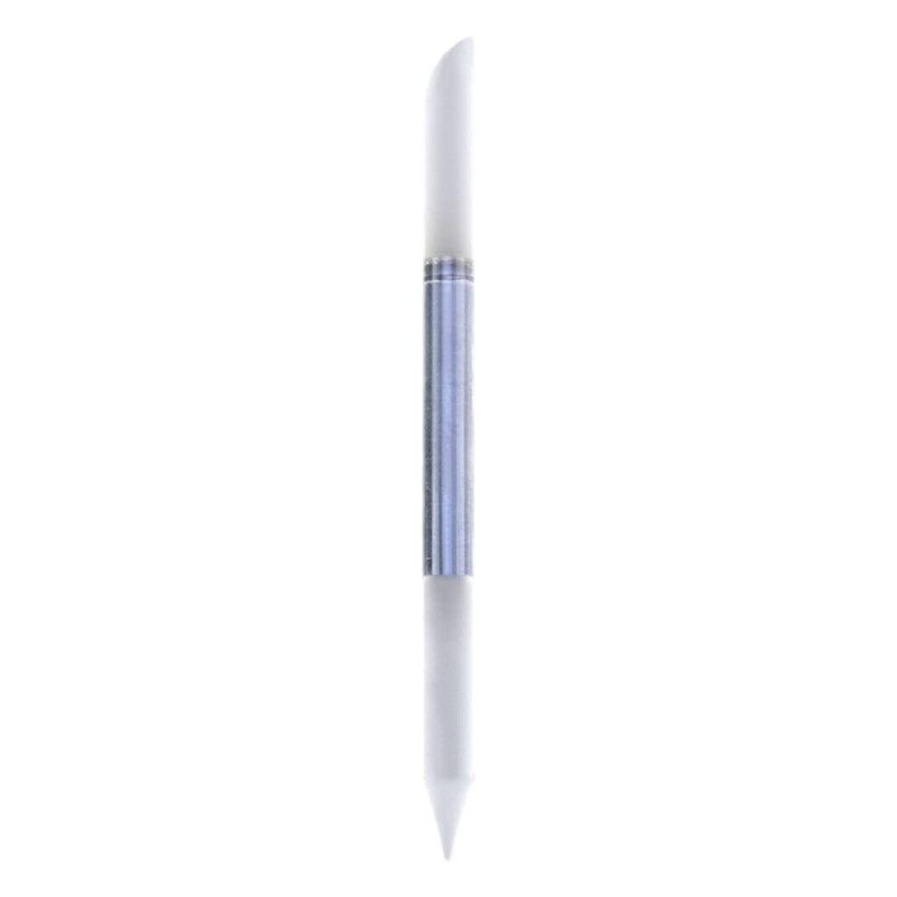 Glass Cuticle Pusher and Remover DualHead Rosy Transparent Tool with Protective Cover for Manicure