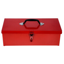 Red Metal Toolbox Durable Portable Tool Chest for Home Use