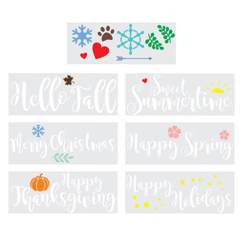 7pcs Reusable Plastic Stencils For Diy Projects Kids Adults