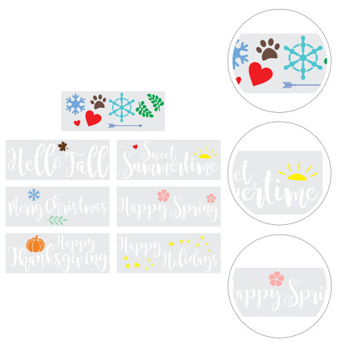 7pcs Reusable Plastic Stencils For Diy Projects Kids Adults 2