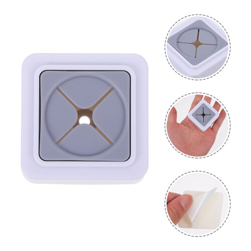 2Pcs Durable ABS Tea Towel Holder Adhesive Hooks White Wall-Mounted 1