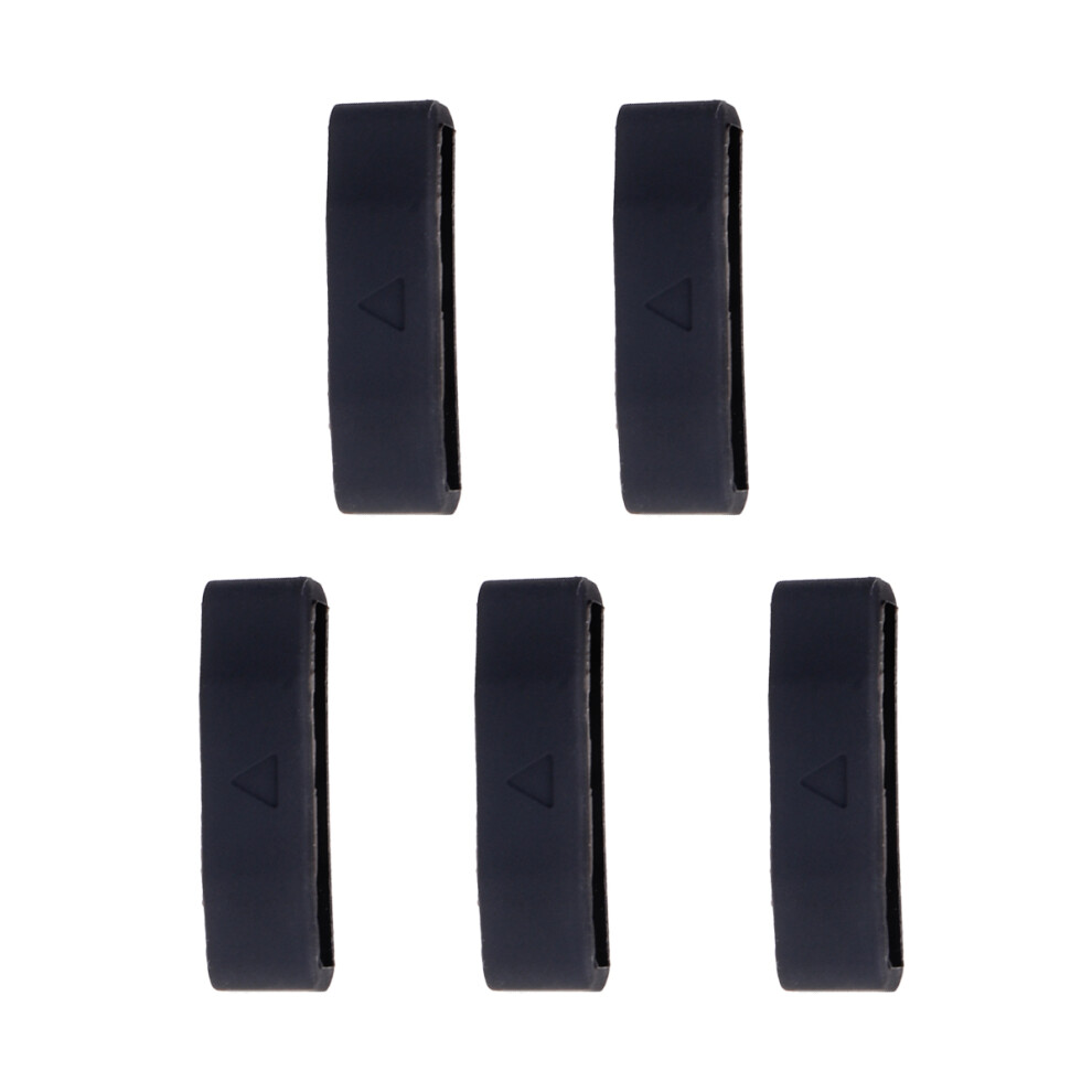 5Pcs Premium Silicone Watch Band Loop Sturdy Bands Holder Black 3123028617634