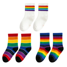 3Pairs Assorted Color Cotton Socks Comfortable Stylish Middle Length