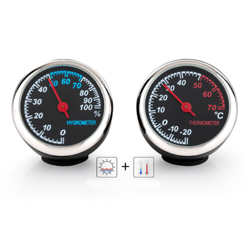 Metal Car Dashboard Luminous Hygrometer Waterproof Dustproof 2