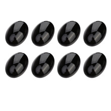 10Pcs Oval Black Agate Stone Cabochons for Jewelry Making DIY Crafts
