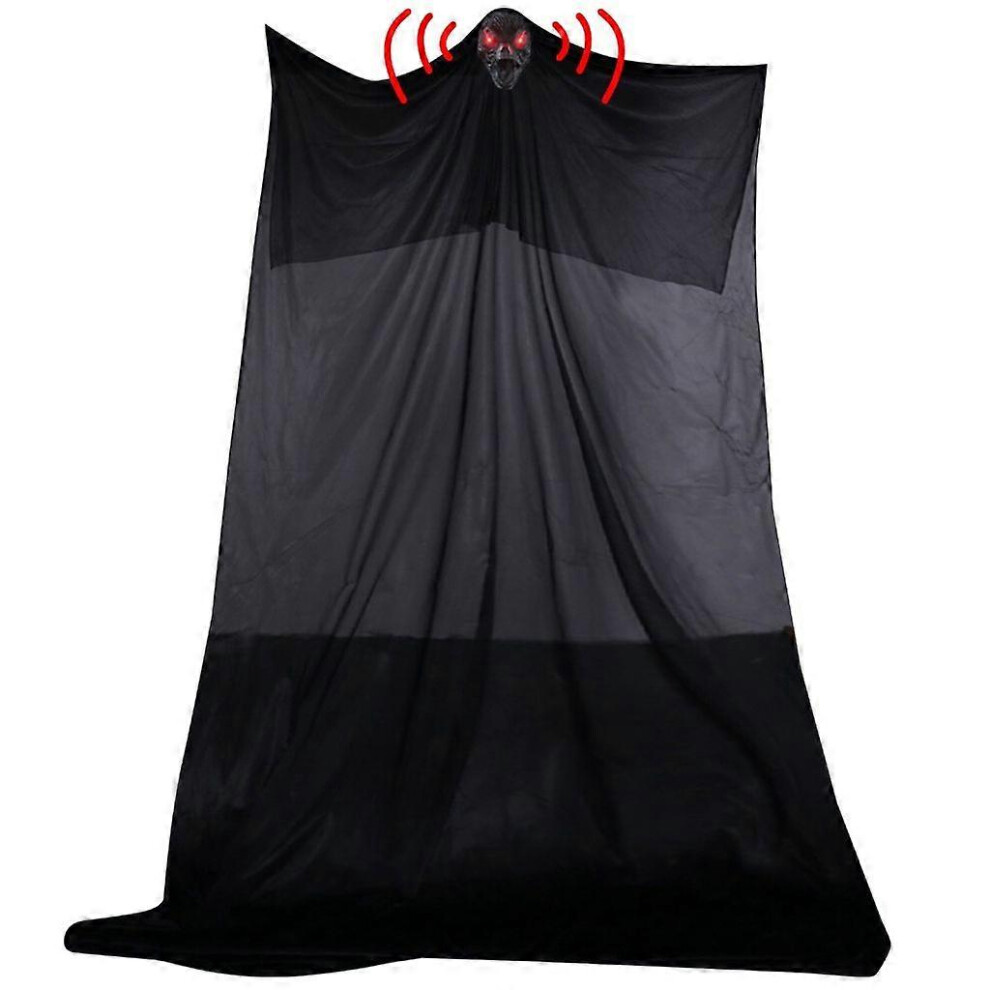 (As Show, B) Halloween Decorations Scary Prop Pendant Skull Skeleton Head Veil Cloth 3242242653829