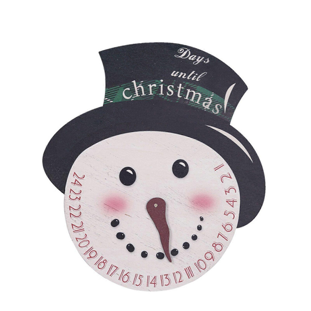 (As Show, 1) Cute Wooden Christmas Ornaments Snowman Santa Elk Clock Hanging Embellishments 3242242626045
