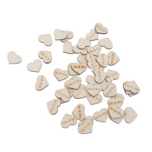 50Pcs Heart Wood Slices Wooden Star Embellishments DIY Decoration