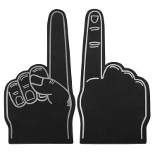 2Stk Schaumstoff-Hand Fanartikel Schwarz Komfortabel Für Sportfeste