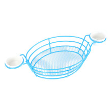 Blauer Metall Snackkorb Mit Netz, Ideal Für Pommes Und Co.