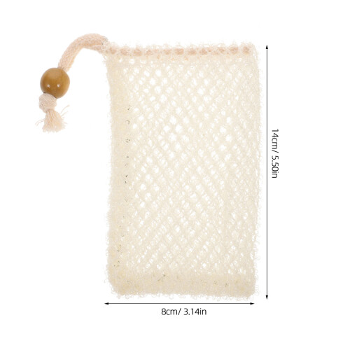 Beige Soap Storage Pouch Nylon Soap Exfoliating Shower Supply 1