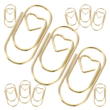 200pcs Heart Shaped Steel Paper Clips For Daily Use