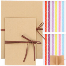 2Pcs DIY Brown Photo Album for Kids School Scrapbook Handicraft Book