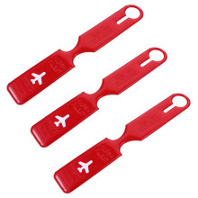3St Lichtgewicht PVC Kofferlabels Rood Voor Veilig Reizen