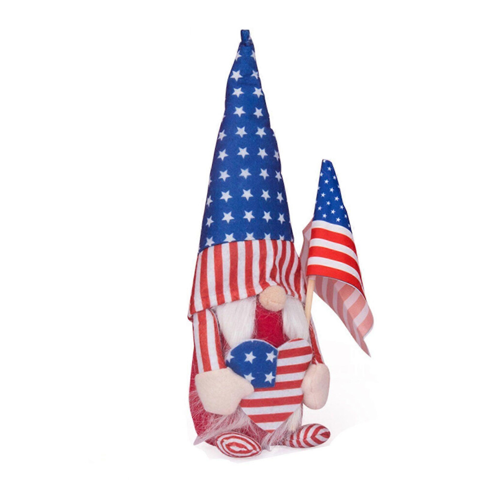 (As Show, Female) Handmade Dwarf Independence Day Plush Gnomes Standing Figurine For American 5213747804861