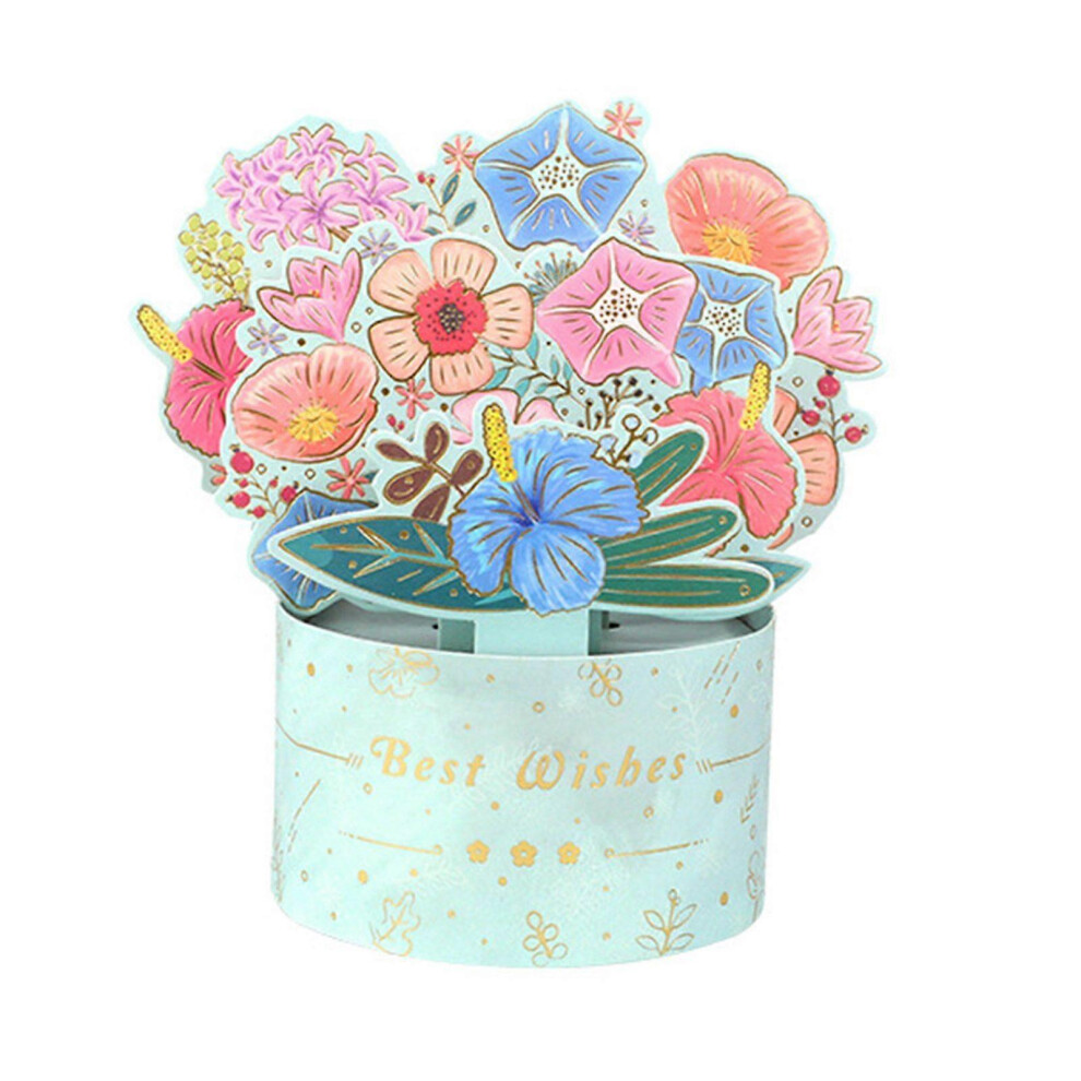 (As Show, Pink) For Pop Up Flowers Card With Envelope 3D Bouquet Greeting Cards For Thank You 3364096786239
