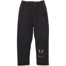 Black Thermal Fleece Lined Leggings Kids Thick Warm Cotton Pants