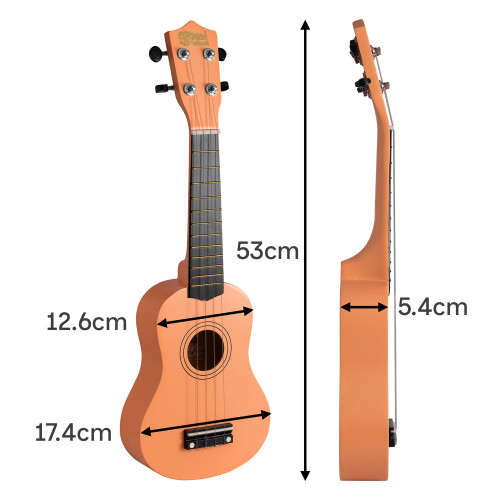 Soprano Ukulele Inc Bag Pick  Strings Pastel Peach 1