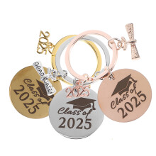 3St Afstudeer Sleutelhanger 2025 Rvs Keyring Kleurmix Voor Tassen