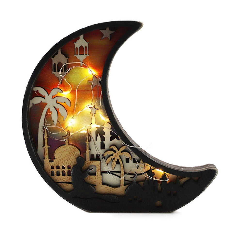 (As Show, Jm00566) Ramadan Moon Mirror Table Deccor Bookshelf Sign Moon Table Ornament Deccor 5213747804649