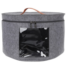 Boîte De Transport Chapeaux Grise En PVC Pour Stockage