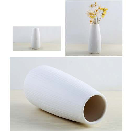 Minimalist White Ceramic Vase Decorative Accent for Home Or Office 1