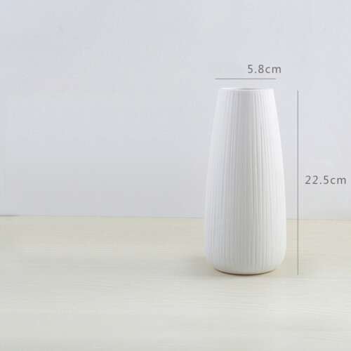 Minimalist White Ceramic Vase Decorative Accent for Home Or Office 2