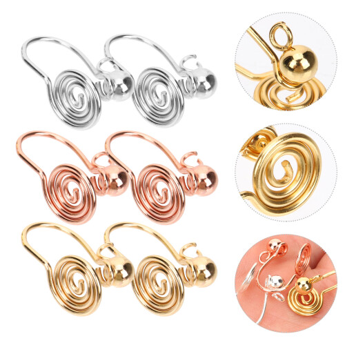 6 pièces boucles d'oreilles perçage, créoles à 2