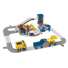 Construction Race Track Set for Kids, Battery Powered Flexible Electric Toy Car Track with Vehicles