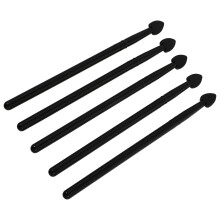 5St Zwart Make-Upset Silicium Oogschaduwkwast Professioneel Aluminium