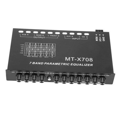 Car Audio Equalizer with Adjustable Bands for Enhanced Sound Quality and Compact Easy Installation