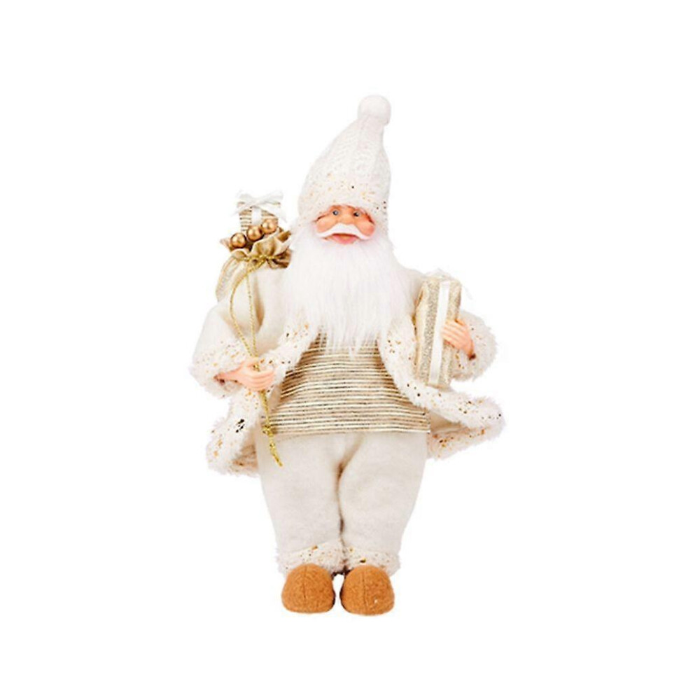 (As Show, White) 17" Santa Claus Figurine With Light Christmas Standing Santa Figure Decoration 5213747801501