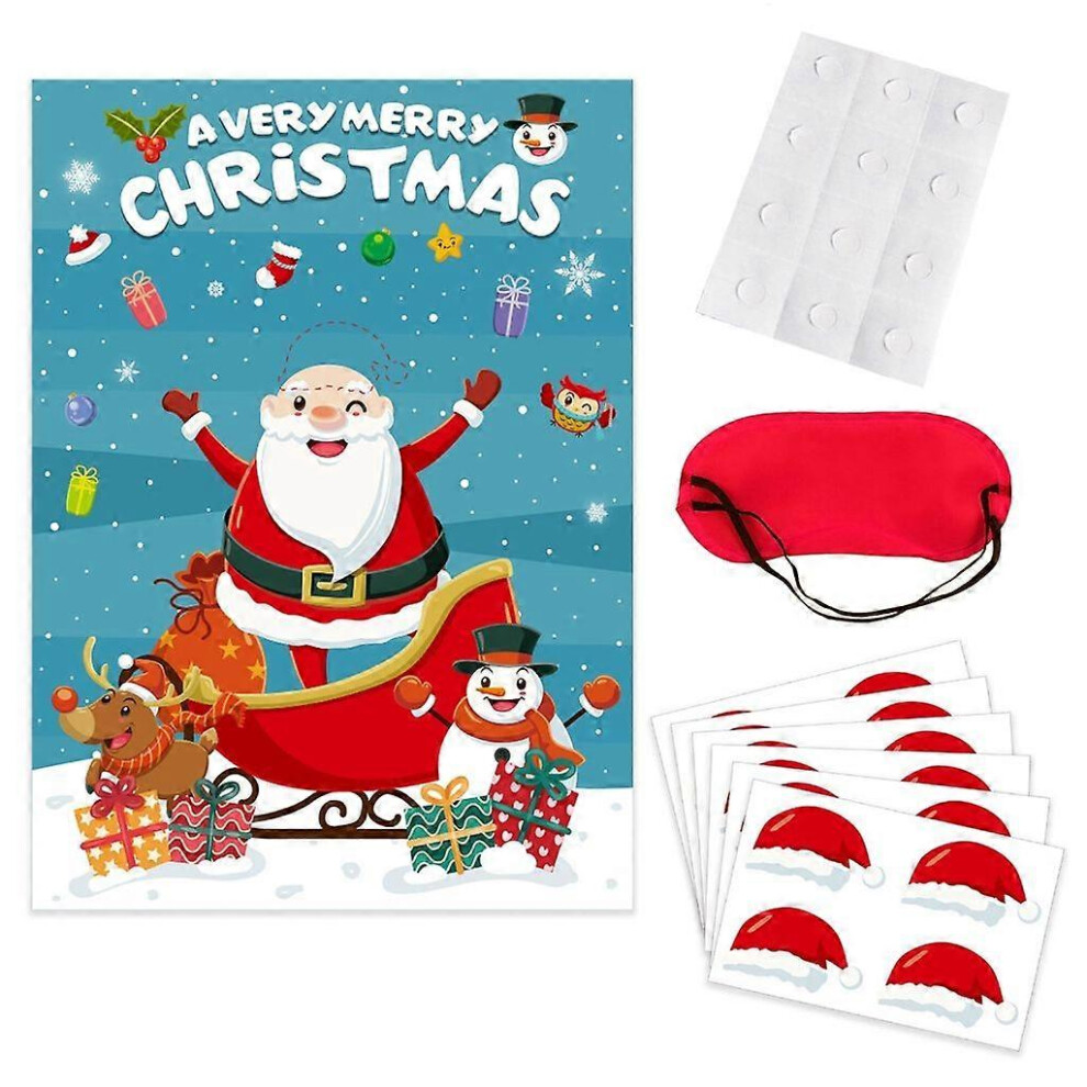 (As Show, 2) Pin The Hat On Santa Claus Christmas Party Games For Kid Activity Theme Party 5213747862625