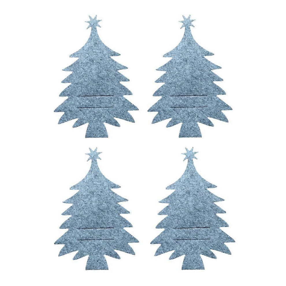 (As Show, Green) 4Pcs Christmas Tree Cutlery Holder Knife Fork Bag For Christmas Party Dinner 3242242626168